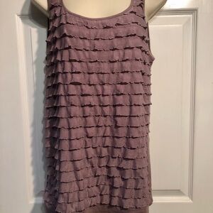 Ann Taylor LOFT Lavender Ruffle Tank Top